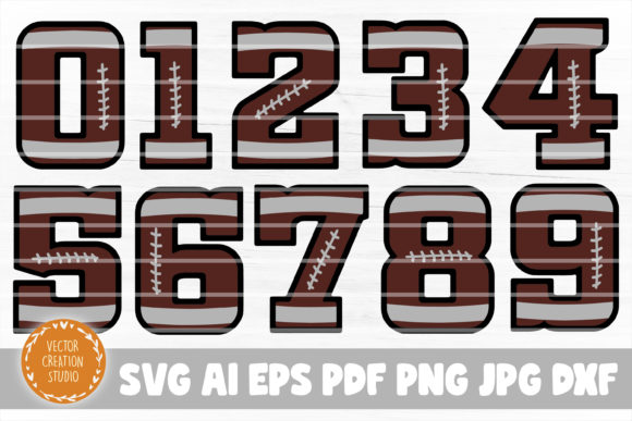Football Numbers SVG Font Clipart