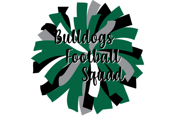 Green & Black Bulldogs Football Pom Graphics