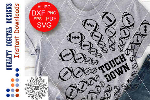Mandala Football Balls: Touch Down Sports Graphics & Crafts