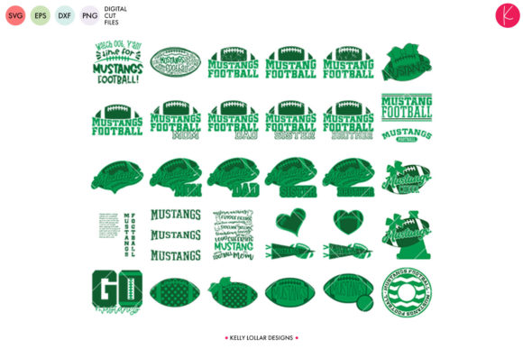 Mustangs Football Bundle Graphics for Crafts