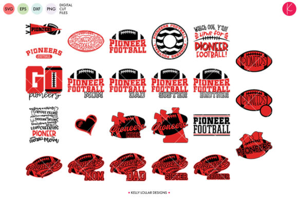 Pioneers Football Bundle: Graphics & Crafts for School Spirit