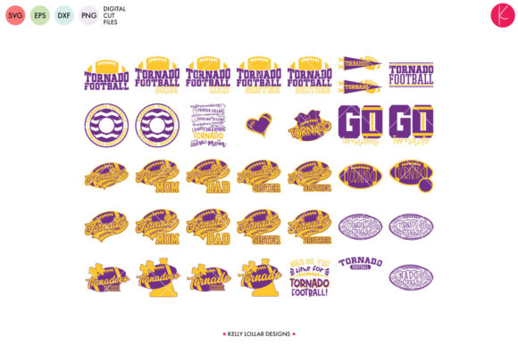Tornadoes Football Bundle: Dynamic Graphics for Crafts