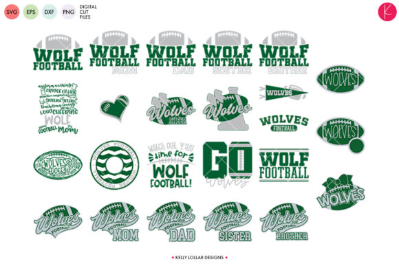 Wolves Football Graphics for Bold School Craft Brands